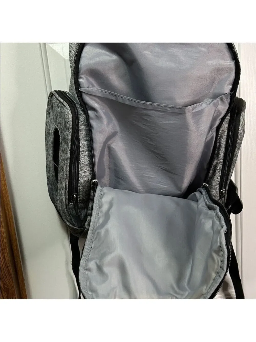 Eddie Bauer Gray and Black Diaper Backpack EUC